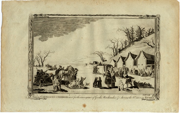Carriages and sledges during the Winter in Russia de Unbekannter Künstler
