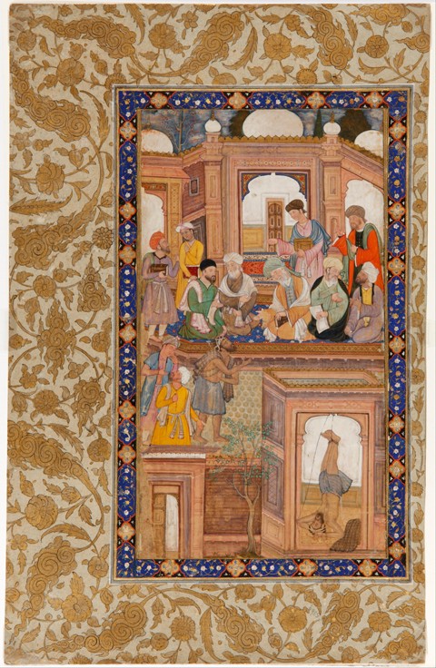 Sufi Reunion. Miniature from Nafahat al-Uns (Breaths of Fellowship) by Jami de Unbekannter Künstler