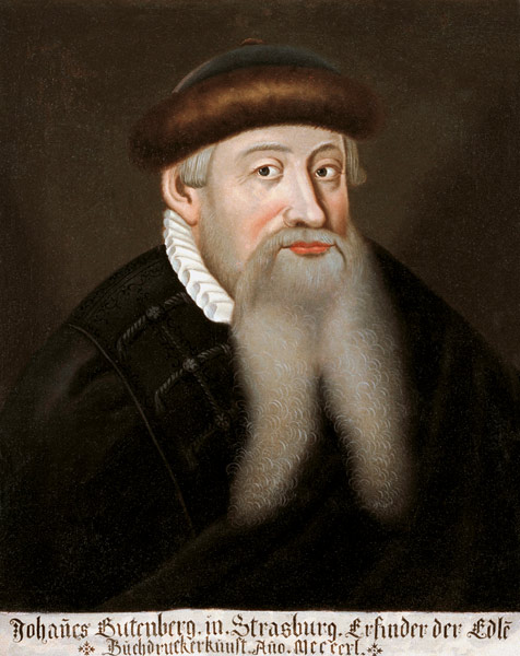 Portrait of Johannes Gutenberg de Unbekannter Künstler
