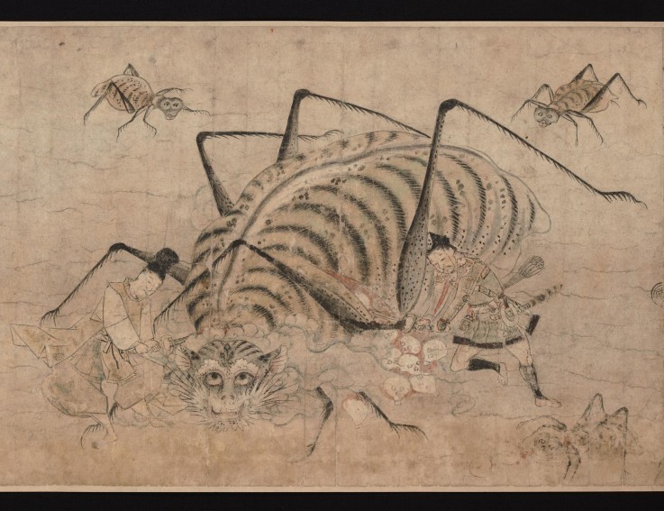 Yorimitsu killing Tsuchigumo (Detail of the scroll "Tsuchigumo no Soshi Emaki") de Unbekannter Künstler