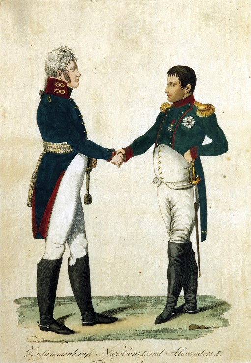 Meeting of Napoleon and Alexander I de Unbekannter Künstler