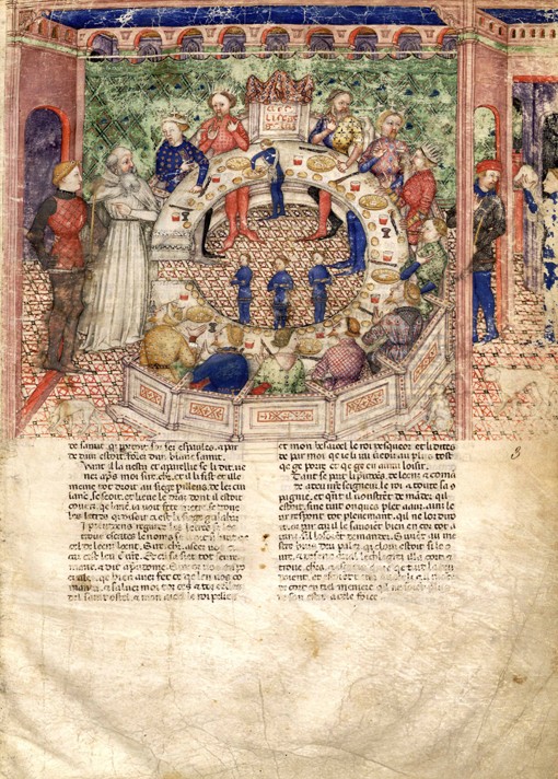 The Knights of the Round (Miniature from La Quête du Saint Graal et la Mort d'Arthus) de Unbekannter Meister