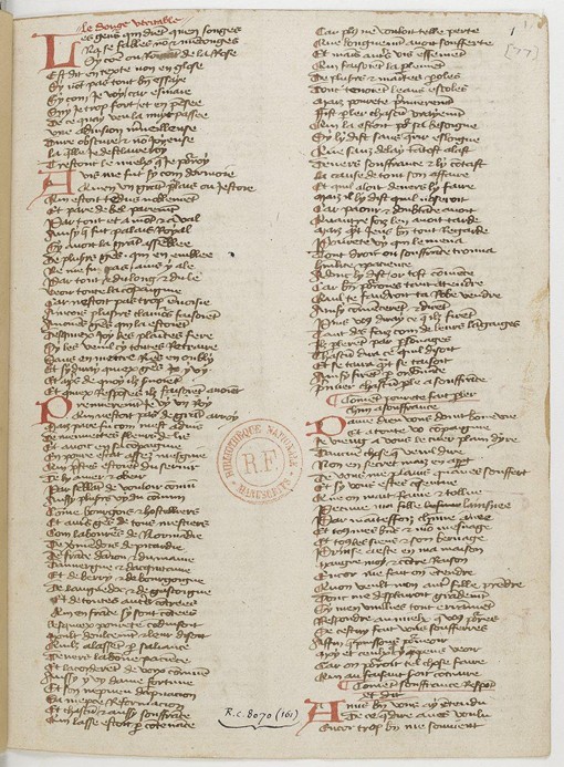 Ménagier de Paris, a manuscript page de Unbekannter Meister