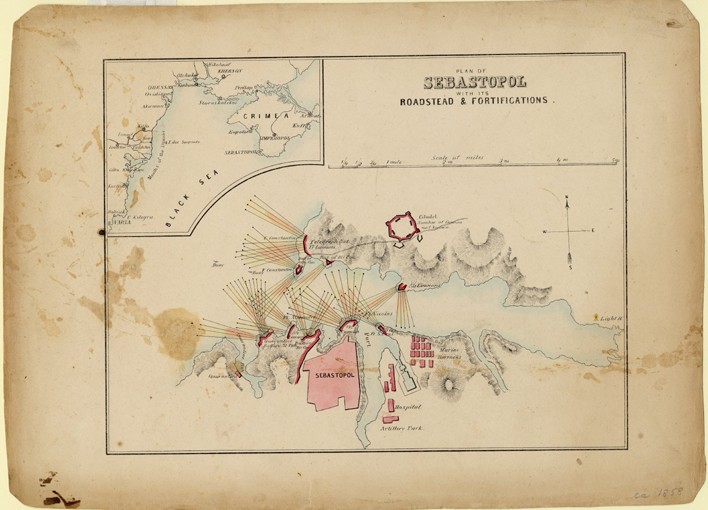 Plan of Sevastopol with its roadstead & fortifications de Unbekannter Meister