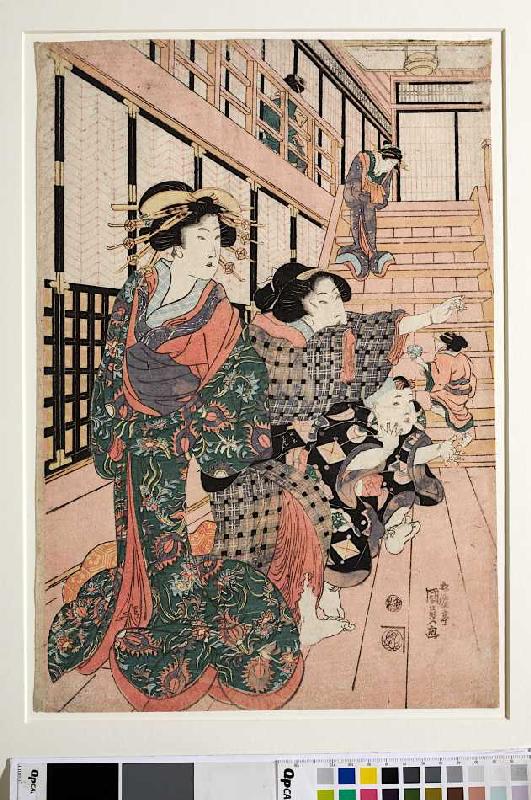 Kurtisanen, ihre Dienerinnen und Schülerinnen spielen Blindekuh de Utagawa Kunisada