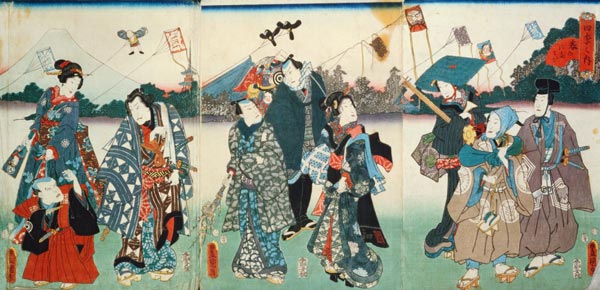 New Year's festival de Utagawa Kunisada