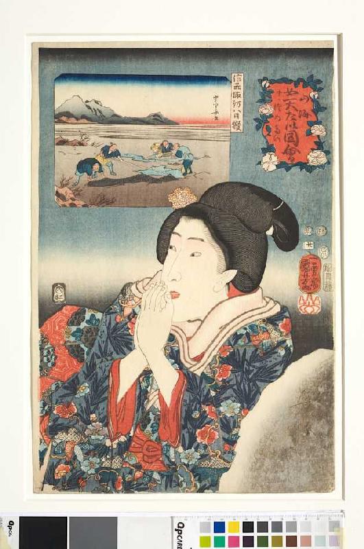 Die Provinz Shinano (Blatt 20 aus der Serie Die Schätze von Bergen und Seen) de Utagawa Kuniyoshi