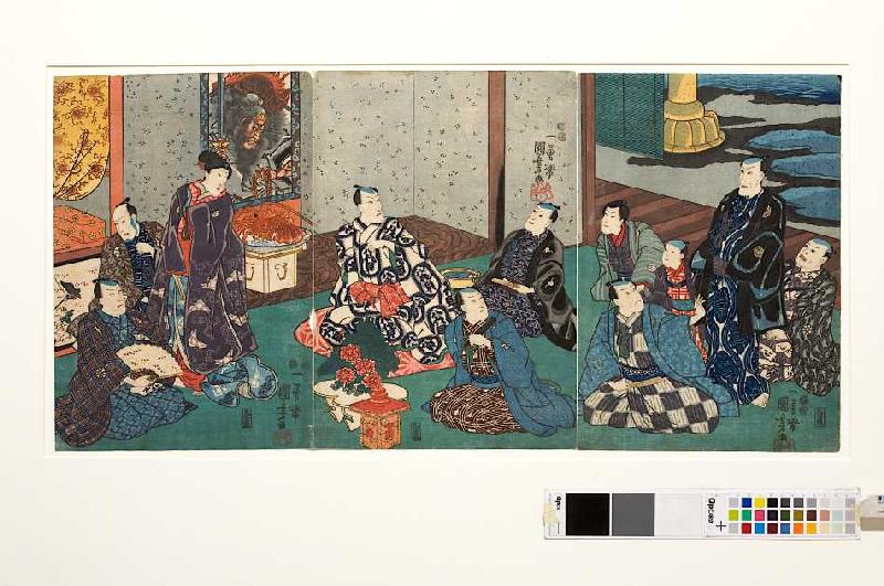 Gäste bei Danjuro VIII de Utagawa Kuniyoshi