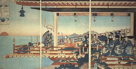 Kiyomori Arresting the Sunset by Incantations de Utagawa Kuniyoshi