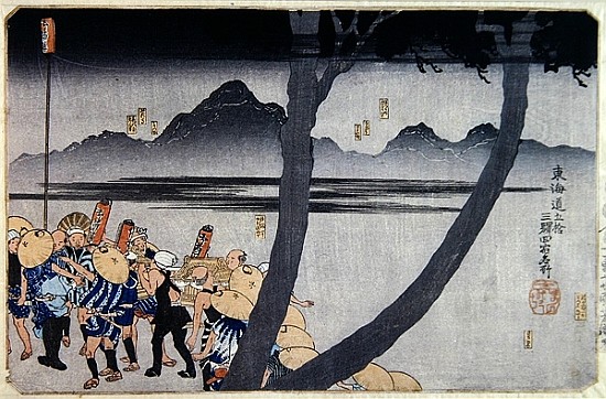 Number 2: Hodogaya, Totsuka, Fujisawa and Hiratsuka Stations, from ''Famous Views of the Fifty-three de Utagawa Kuniyoshi