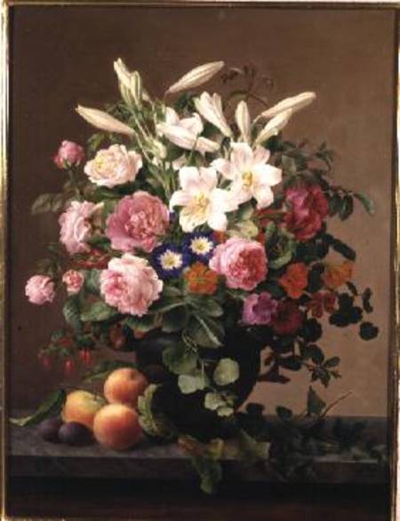 Still Life with Flowers and Fruit de V. Hoier