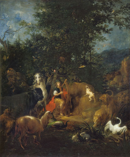 Orpheus plays in front of the animals de Václav Vavrinec Reiner