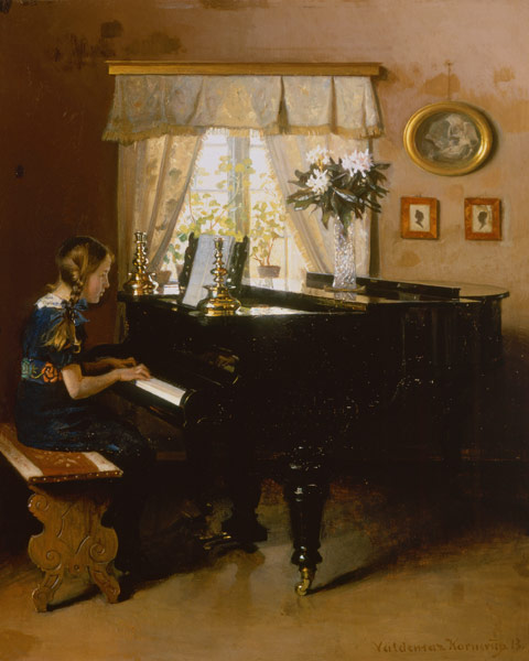 The piano lesson de Valdemar Vincent Kornerup