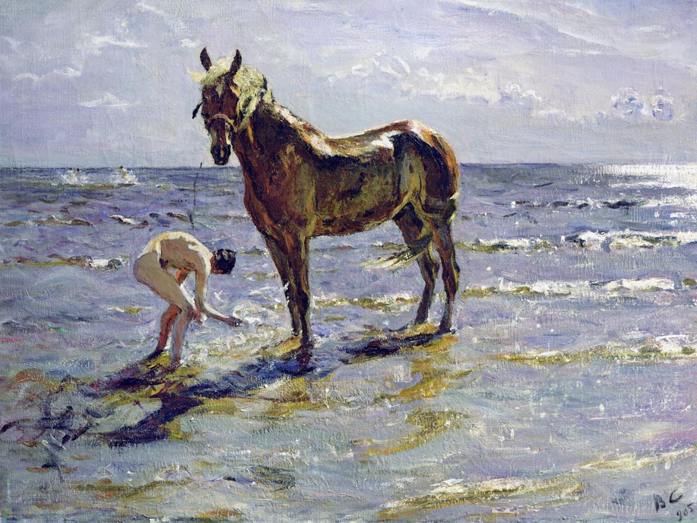 Bathing the horse de Valentin Alexandrowitsch Serow