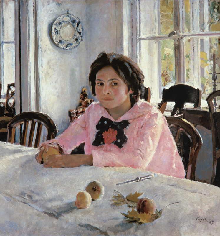 Girl with Peaches de Valentin Alexandrowitsch Serow