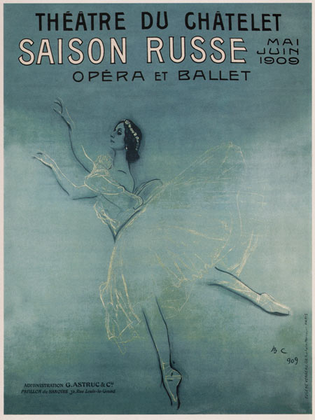 Advertising Poster for the Ballet dancer Anna Pavlova in the ballet Les sylphides by F. Chopin de Valentin Alexandrowitsch Serow