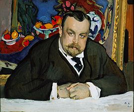 Portrait of the art dealer Morosow. de Valentin Alexandrowitsch Serow