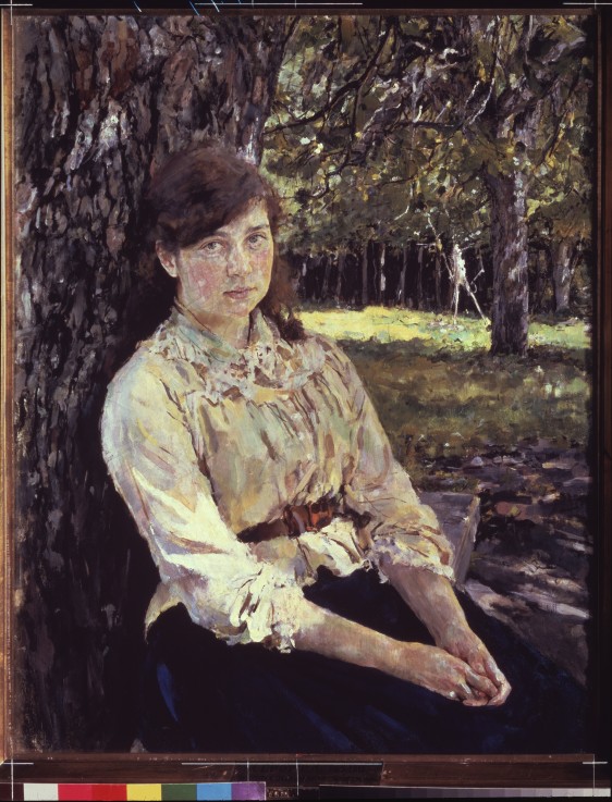 Girl at the sunlight (Portrait of Maria Simonovich) de Valentin Alexandrowitsch Serow