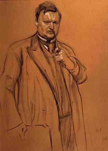 Portrait of the Composer Alekandr Konstantinovich Glazunov (1865-1936) de Valentin Alexandrowitsch Serow