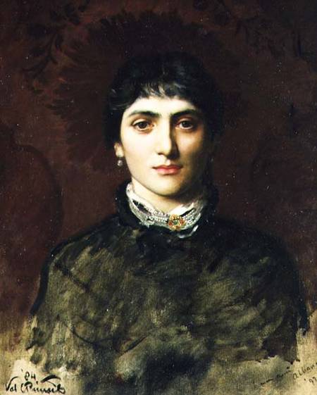 Portrait of a Woman with Dark Hair de Valentine Cameron Prinsep