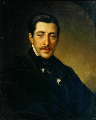 Portrait of the Author Alexander Sukhowo-Kobylin (1817-1903) (oil on canvas) de Vasili Andreevich Tropinin