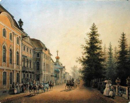 Court Departure at the Main Entrance of the Great Palace de Vasili Semenovich Sadovnikov