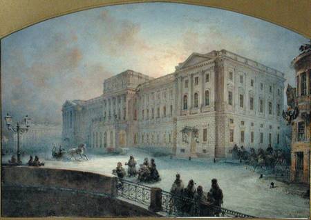 View of the Mariinsky Palace in Winter de Vasili Semenovich Sadovnikov