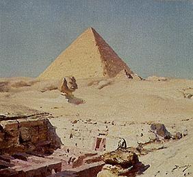 Sphinx and Cheops pyramid