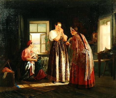 Preparation Before a Party, 1869 (oil on canvas) de Vasily Maximov