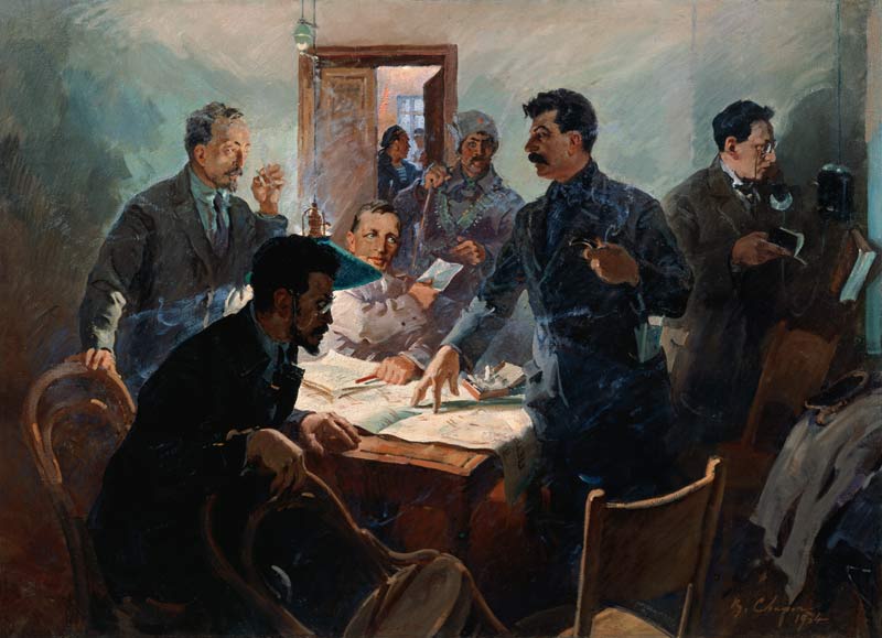 The Staff of the October Revolution, 1934 (oil on canvas) de Vasily Semyonovich Svarog