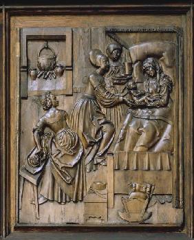 Der Bamberger Altar (rechtes oberes Seitenrelief): Die Geburt der Maria