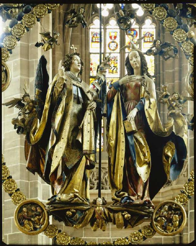 Der Englische Gruß: Maria und der Engel Gabriel de Veit Stoß
