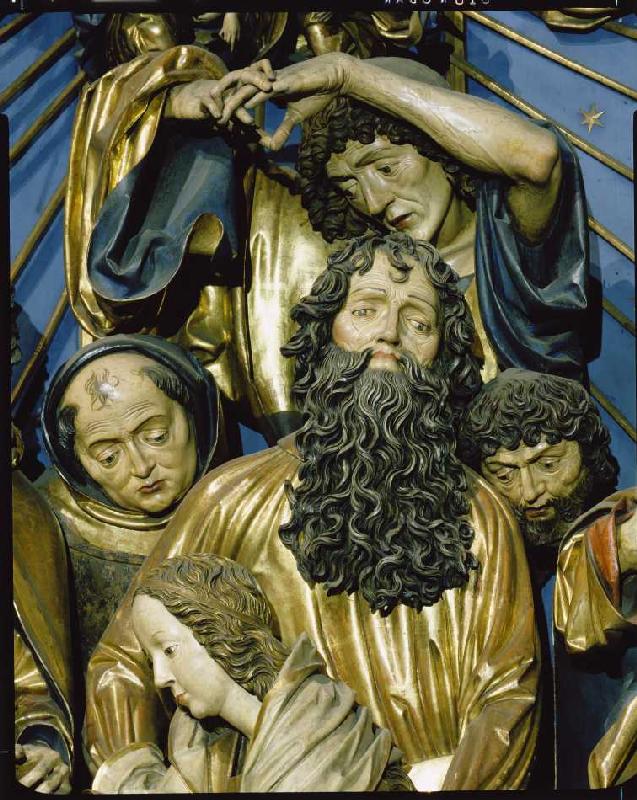 Der Krakauer Marienaltar: Der bärtige Apostel Paulus mit drei weiteren Aposteln de Veit Stoß