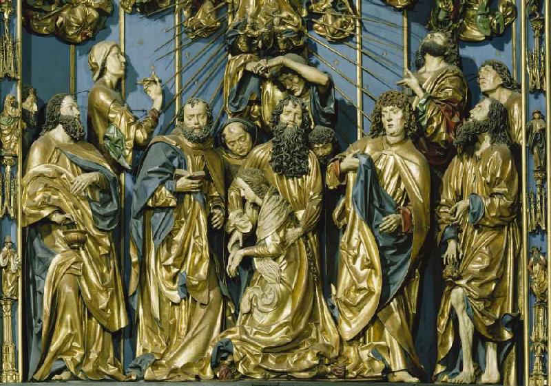 Der Krakauer Marienaltar: Die sterbende Maria im Kreis der Apostel de Veit Stoß
