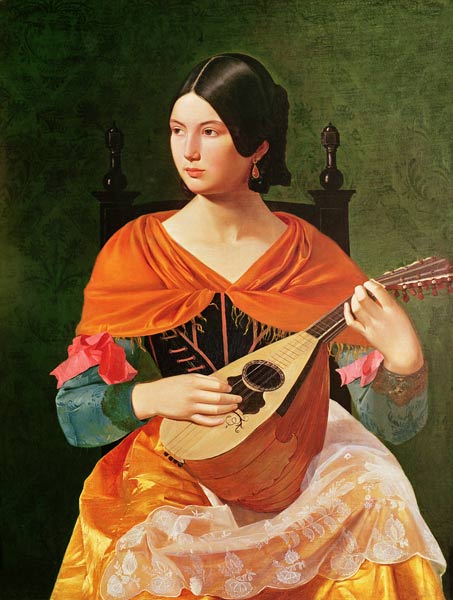 Young Woman with a Mandolin, 1845-47 de Vekoslav Karas