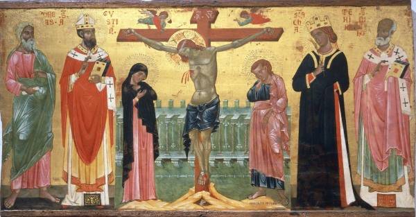 Crucifixion / Venet.Paint./ C14th de Venezianisch