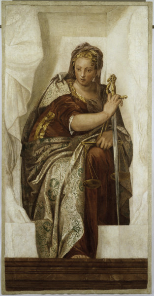 Justitia / Painting by Veronese de Veronese, Paolo (eigentl. Paolo Caliari)