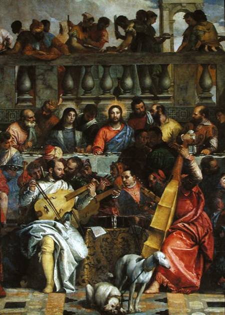 The Marriage Feast at Cana, detail of Christ and musicians de Veronese, Paolo (eigentl. Paolo Caliari)