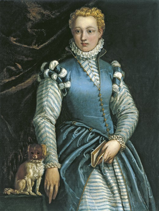 Portrait of a Woman with a dog de Veronese, Paolo (eigentl. Paolo Caliari)
