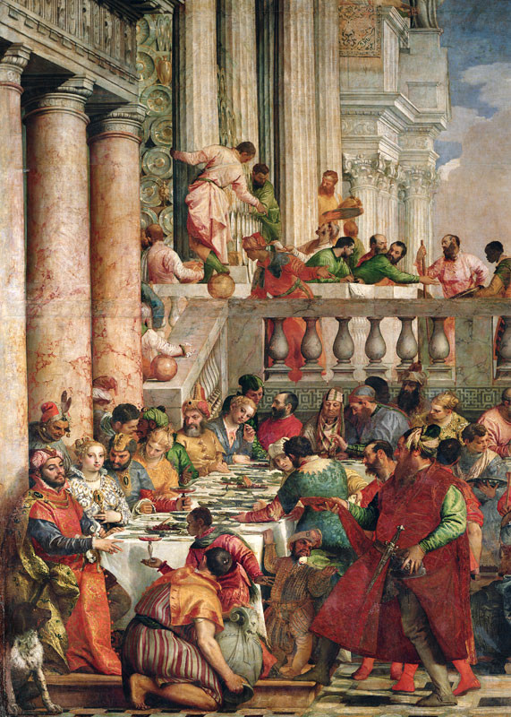 The Marriage Feast at Cana, detail of the left hand side de Veronese, Paolo (eigentl. Paolo Caliari)