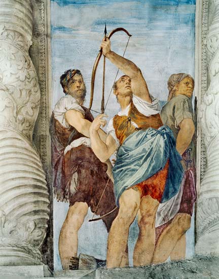 Three Archers, detail from the Martyrdom of St. Sebastian de Veronese, Paolo (eigentl. Paolo Caliari)