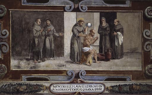 Der Heilige Franziskus pflegt einen Aussaetzigen de Vetralla Latium