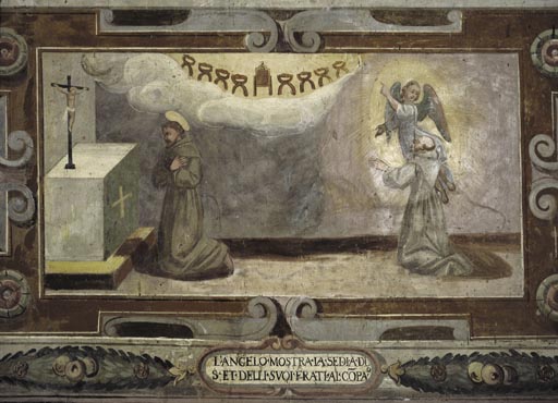 Die Vision des Heiligen Franziskus von den himmlischen Stuehlen fuer ihn und seine Mitbrueder de Vetralla Latium