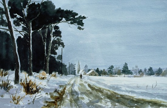 Hermitage Road in the Snow (Village of Higham, near Rochester) de Vic  Trevett