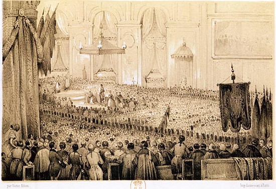 The Re-establishment of the Cult: A Te Deum at Notre-Dame de Paris, 18th April 1802 de Victor Adam