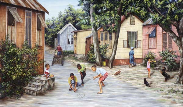 Village Life (oil on canvas)  de Victor  Collector
