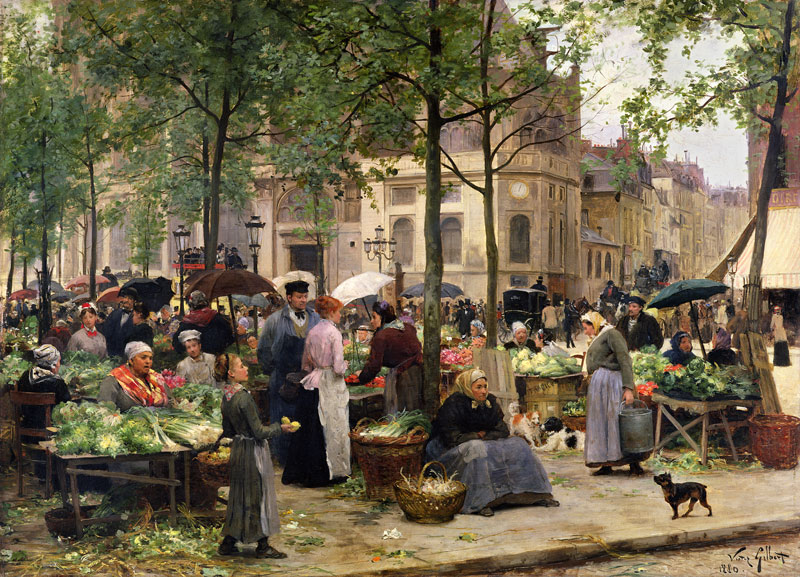 The Square in front of Les Halles de Victor Gabriel Gilbert