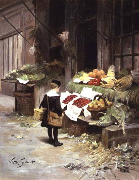 Little Boy at the Market de Victor Gabriel Gilbert