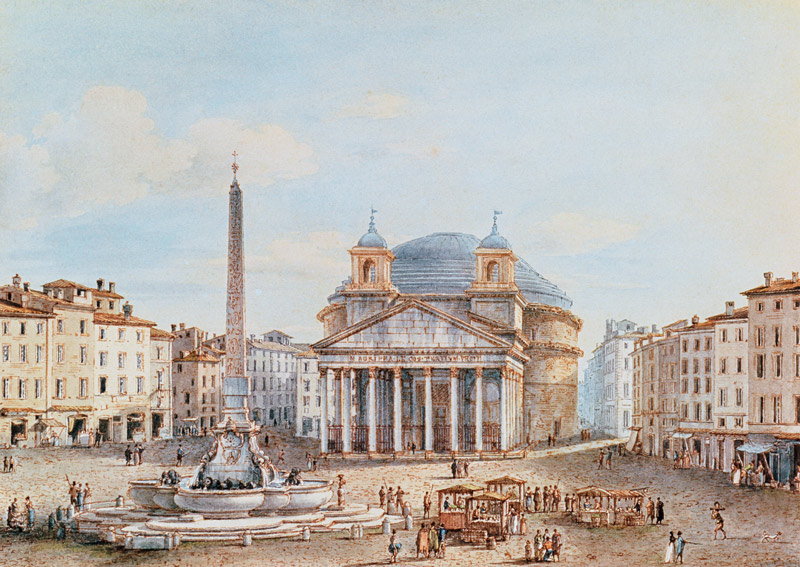 View of the Pantheon, Rome  on de Victor Jean Nicolle