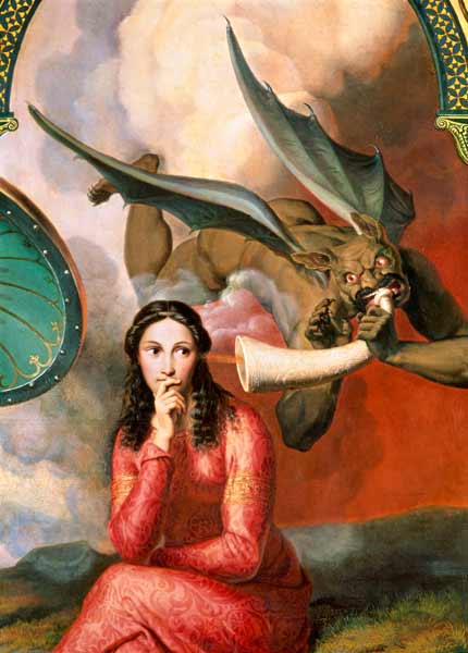 Good and Evil: the Devil Tempting a Young Woman de Victor Orsel